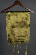 Phulia – Handwoven Moss Green Raga Tissue Silk Saree - Image 4