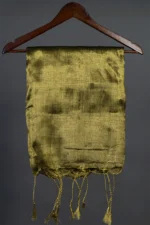 Phulia – Handwoven Moss Green Raga Tissue Silk Saree - Image 2