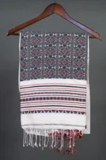 Phulia – Red and Black Hearts Pure Khadi Cotton Handloom Saree - Image 4