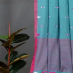Phulia – Turquoise Blue Modern Pure Khadi Cotton Handloom Saree