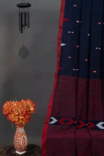 Phulia – Dark Blue Modern Pure Khadi Cotton Handloom Saree