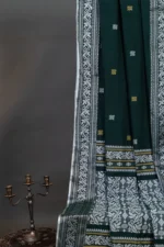 Phulia – Green and White Floral Design Pure Cotton Handloom Saree