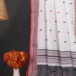 Phulia – Red and Black Hearts Pure Khadi Cotton Handloom Saree