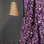 Bolpur – Hand-Stitched Purple Leafy Motif Nakshi Kantha Saree
