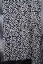 Bolpur – Hand-Stitched Black White Floral Nakshi Kantha Saree - Image 3