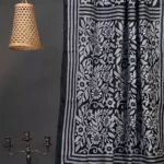 Bolpur – Hand-Stitched Black White Floral Nakshi Kantha Saree