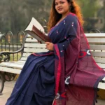 Phulia – Dark Blue Modern Pure Khadi Cotton Handloom Saree