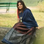 Phulia – Cerulean Blue Handwoven Saree with Lustrous Metallic Highlights