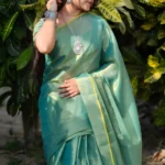 Phulia – Handwoven Apple Green Raga Tissue Silk Saree