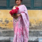 Bolpur – Blush Pink Floral Silk Nakshi Kantha Saree